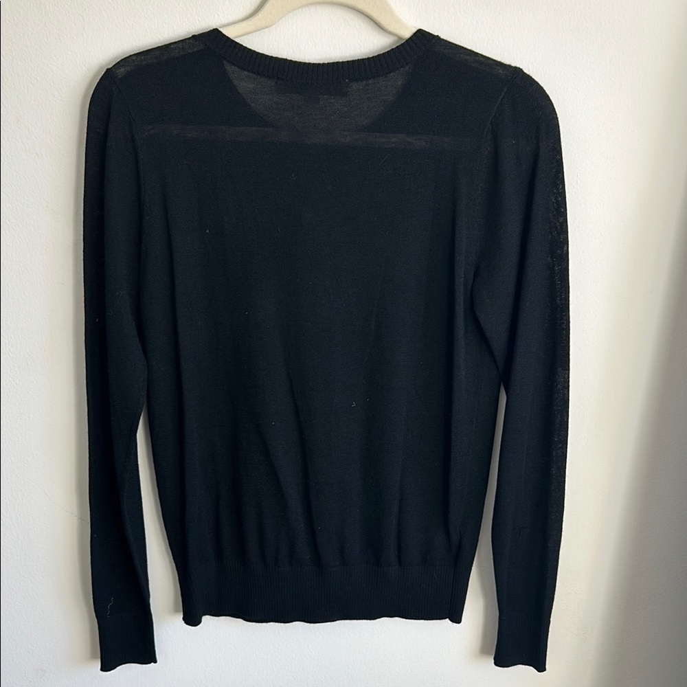 NWT | LOFT Black Button Lightweight Sweater | Size XS - Picture 3 of 4